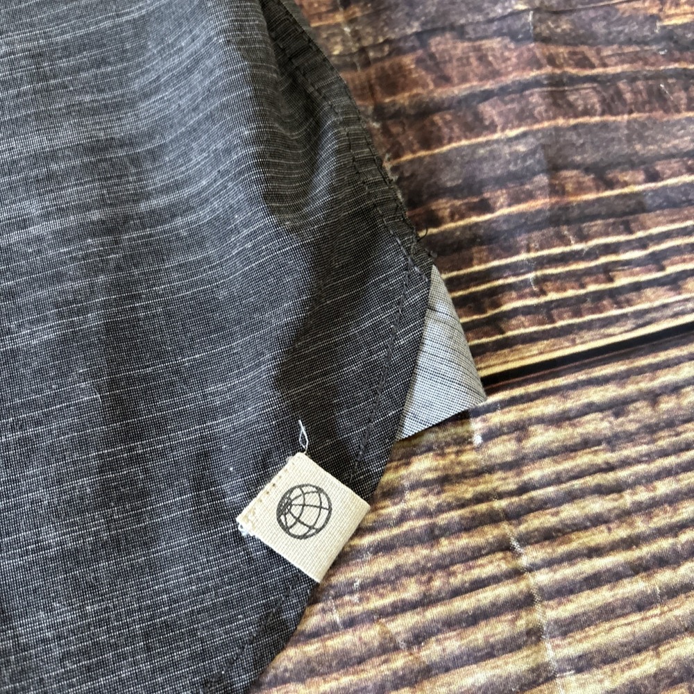 FREE PLANET-Men's Button-Up Short Sleeve Shirt, Black/Gray, XXL NWT Stretch - Picture 10 of 10